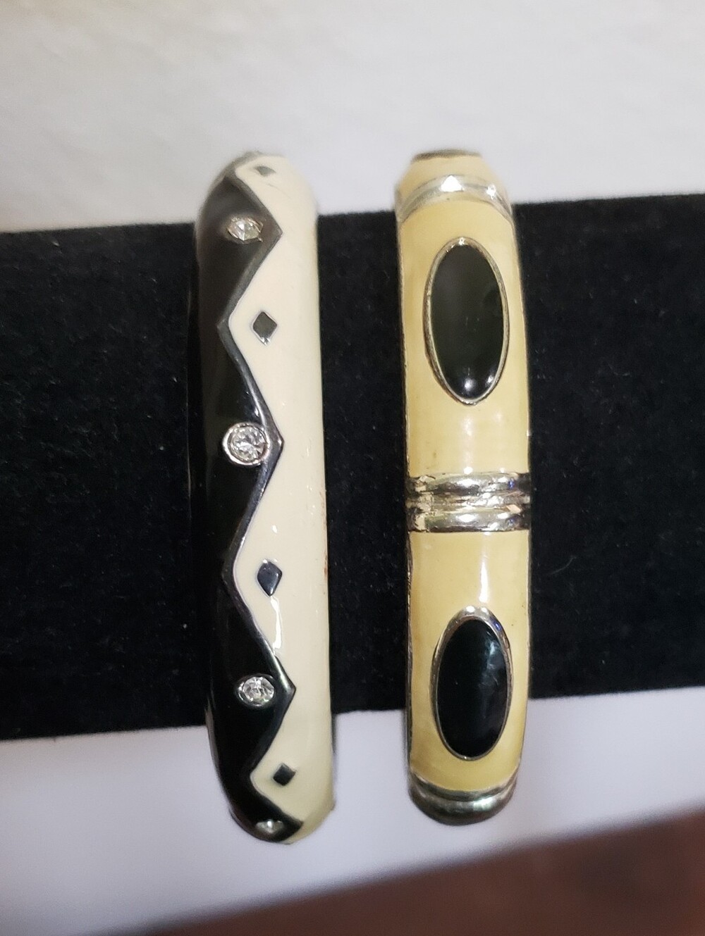 Bundle Set Of 2 Vintage Enamel Hinge Bracelets *PRICE FIRM*